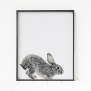 bunny wall art, rabbit print, nursery decor, PRINTABLE wall art, woodland nursery decor