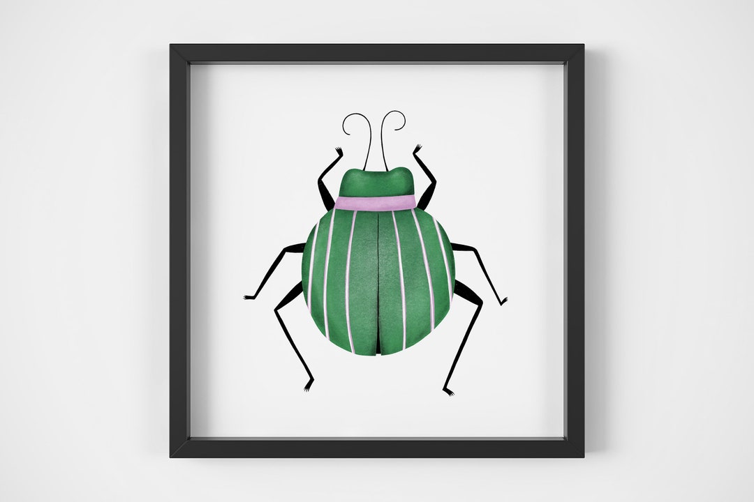 Beetle Print, Beetle Wall Art, Beetle Wall Decor, Green Beetle, Insect