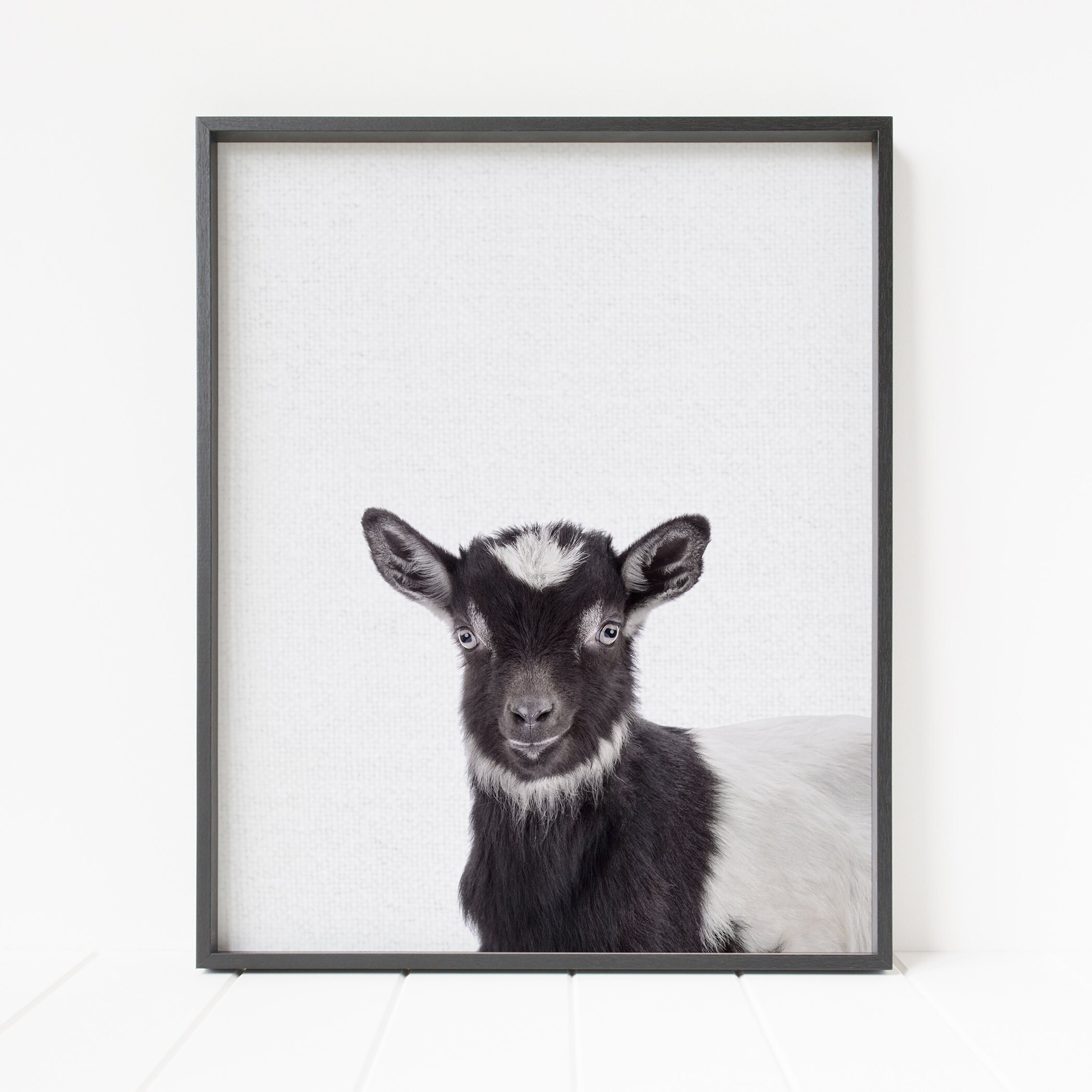 Goat print COLOR goat wall art goat decor farm nursery Etsy