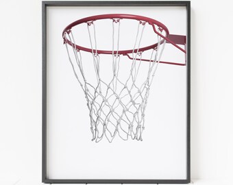 basketball net print, basketball wall decor, basketball decor, sports wall decor, sports fan art, basketball wall art