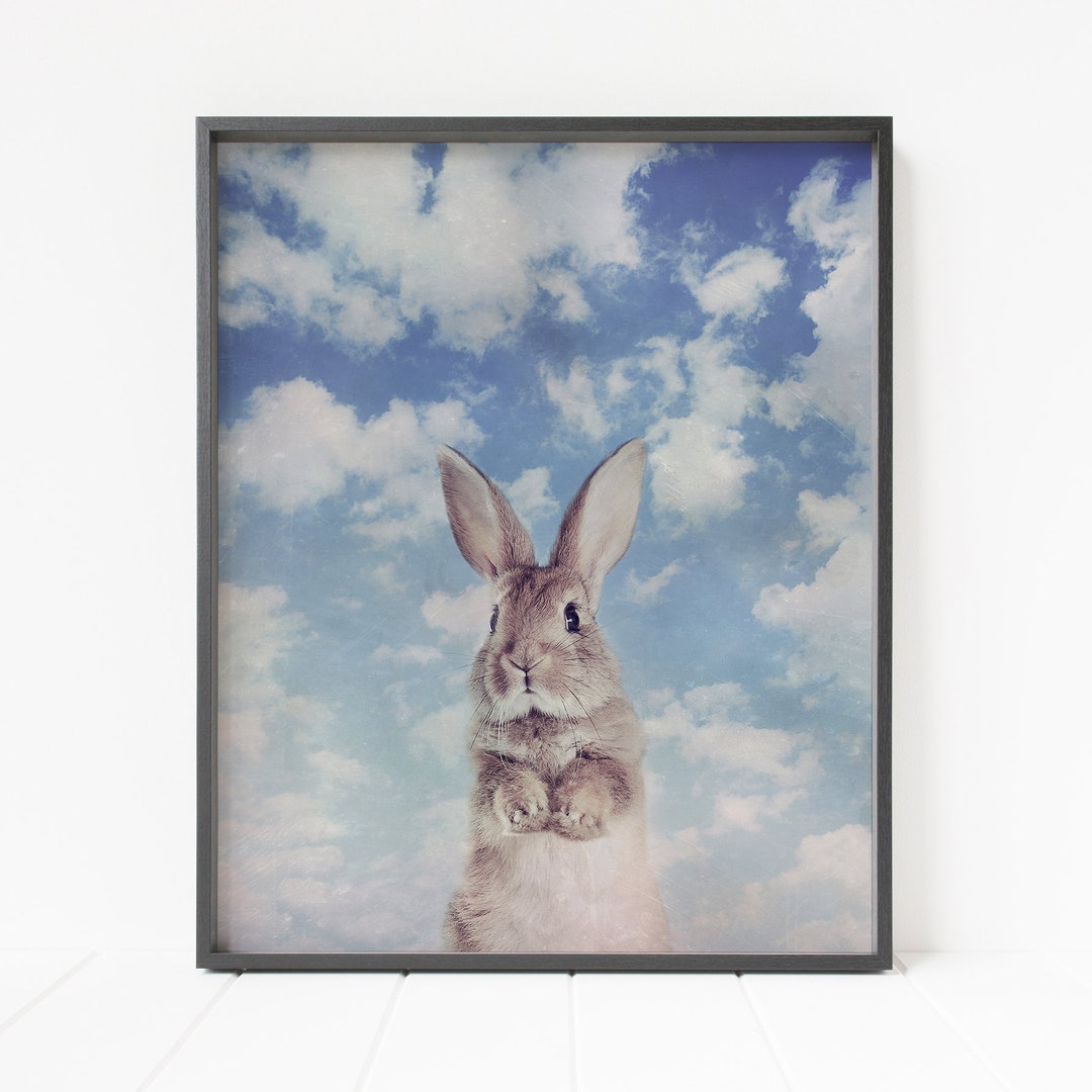 Rabbit Nursery Art, Rabbit Print, Bunny Print, Woodland Animal Print ...