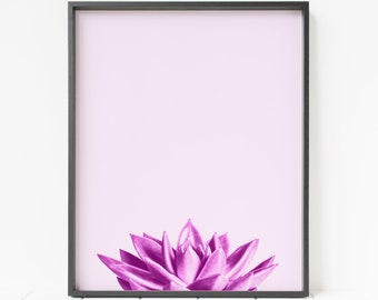 succulent print, succulent decor, botanical print, pink wall decor, cactus wall art