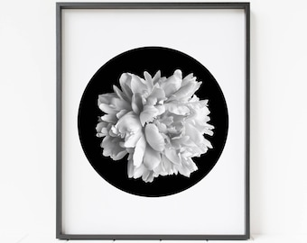peony print, flower print, floral decor, flower decor, digital download, flower wall art
