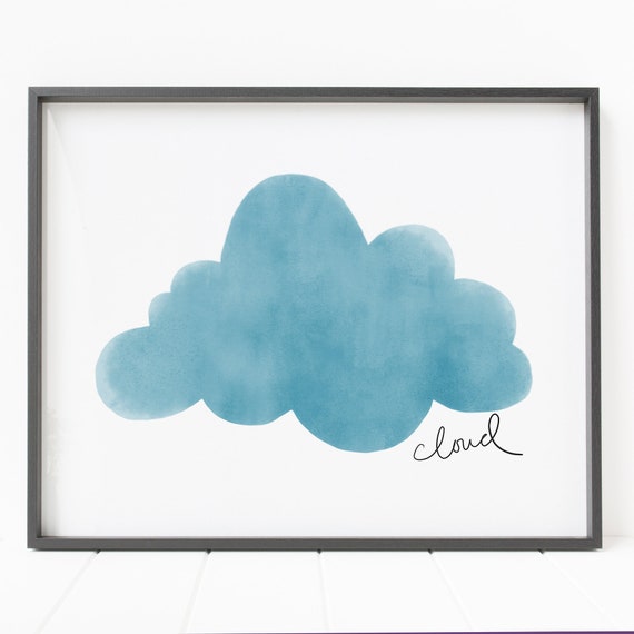 Cloud Print Cloud Wall Art Digital Download Nursery Decor Etsy