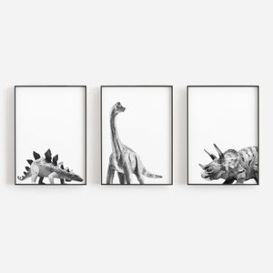 SET of 3 dinosaur prints, stegosaurus print, apatosaurus print, triceratops print, printable wall art, printable dinosaur wall art