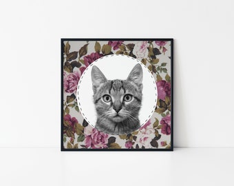 Kitty Cat Print, Nursery Wall Art, Animal Nursery Decor, Cat Wall Art, Cat Decor