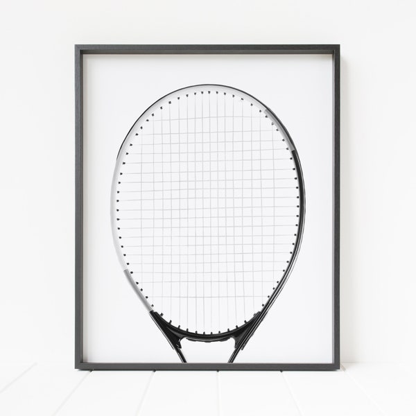 tennis racket print, tennis decor, sports decor, sports print, tennis racket wall art