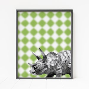 triceratops print, dinosaur wall art, nursery decor, dinosaur decor, baby shower gift