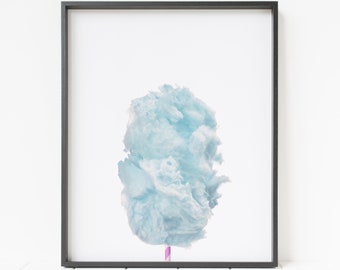 cotton candy print, fairy floss print, candy decor, spun sugar wall art