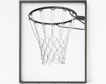basketball net print, basketball hoop, sports decor, basketball decor, sports wall art, basketball wall art