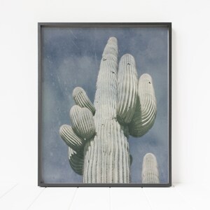 saguaro cactus print, vintage desert print, desert decor, cactus decor, southwest wall art