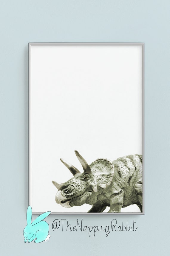 Triceratops Print, Dinosaur Print, Dinosaur Nursery Decor