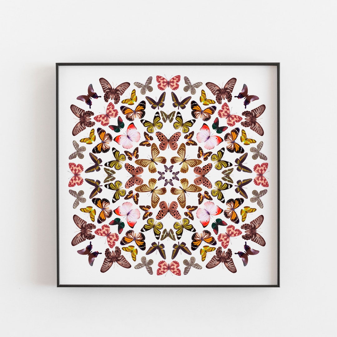Butterfly Print, Butterfly Wall Art, Butterfly Pattern, Mandala Print ...