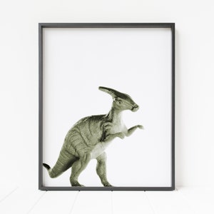 dinosaur print, parasaurolophus dinosaur wall art, dinosaur decor, dinosaur nursery decor