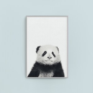 panda print, panda decor, panda wall art, minimalist nursery wall decor image 5