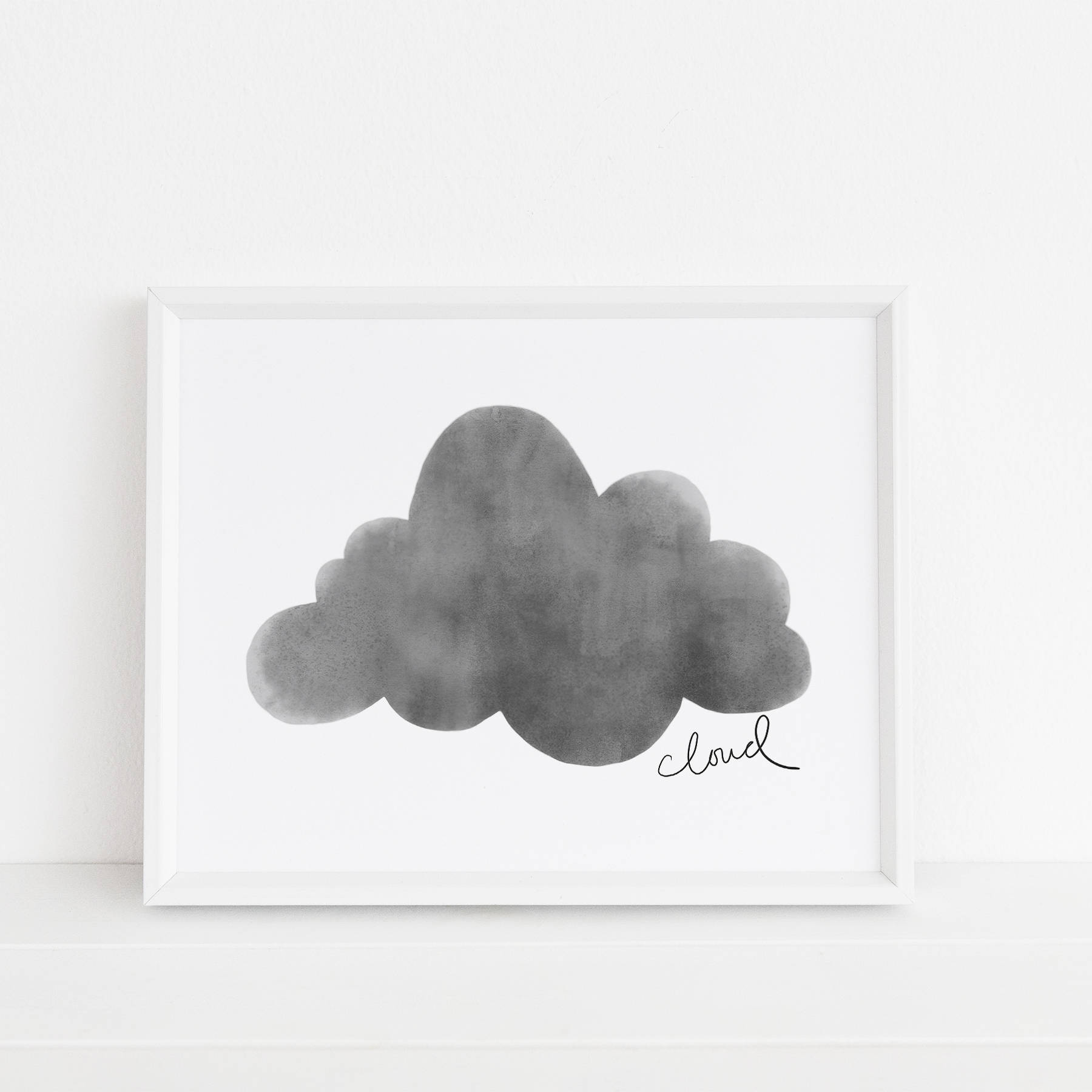 Cloud Print Cloud Printable Wall Art Gray Cloud Decor - Etsy