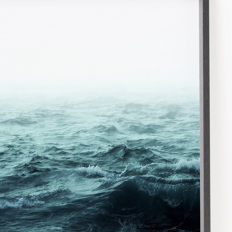 Waves Print, Color Ocean Print, Horizontal Waves Print, Beach ...