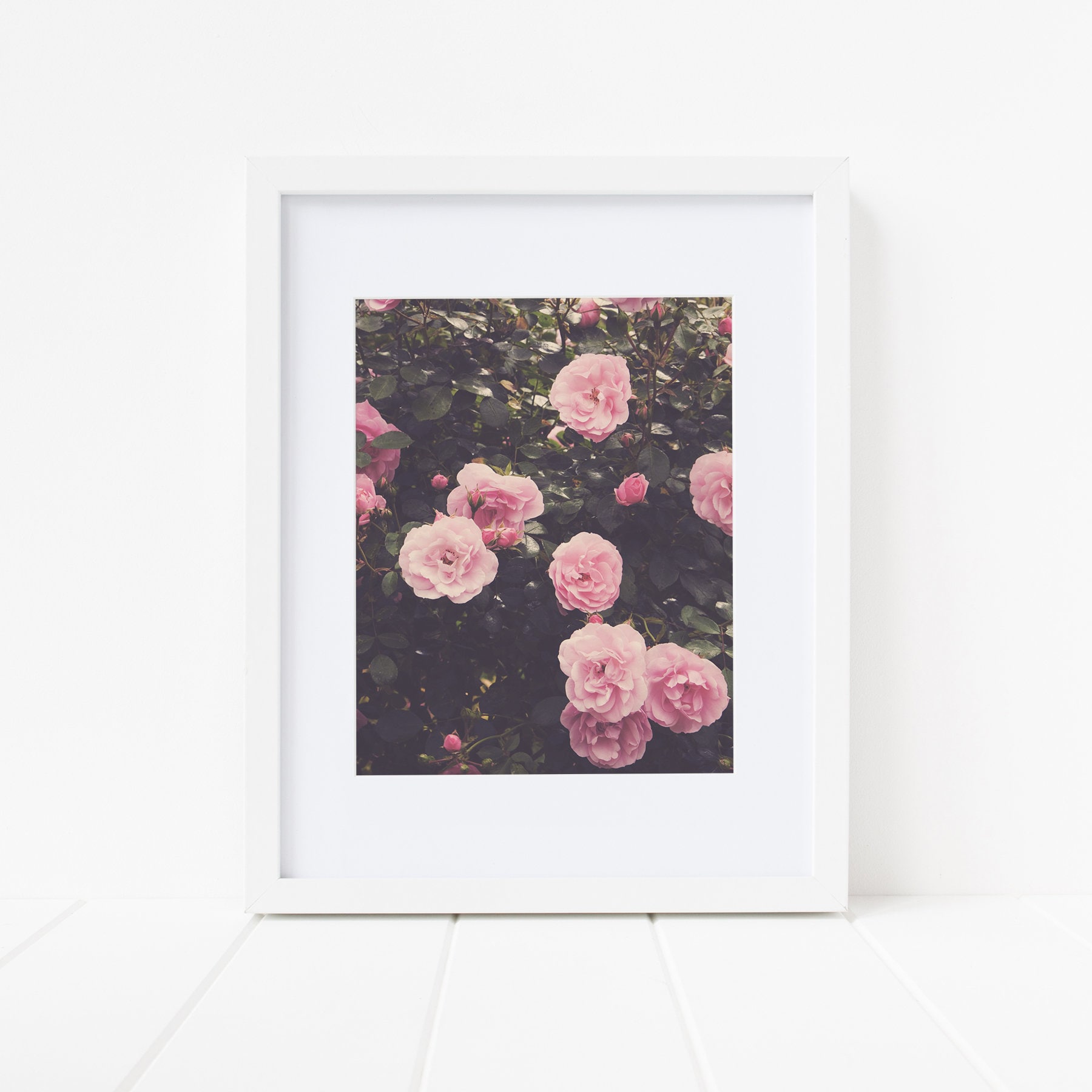 Rose Print Floral Wall Decor Flower Wall Art Pink Rose | Etsy