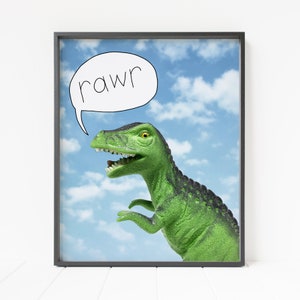 T-rex print, dinosaur print, dinosaur wall art, nursery decor, tyrannosaurus rex
