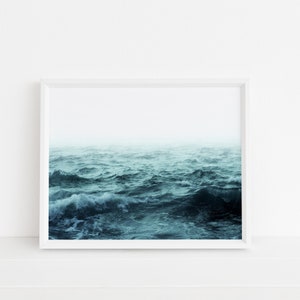 Waves Print, Color Ocean Print, Horizontal Waves Print, Beach ...