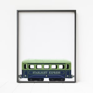 train car print, passenger car, train wall art, railroad decor, train nursery art