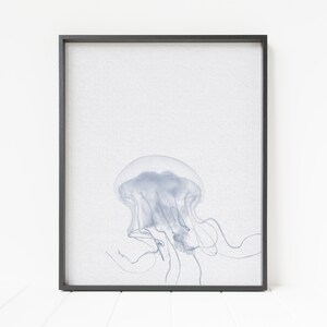 jellyfish print, jellyfish decor, jellyfish wall art, ocean decor, minimalist animal art