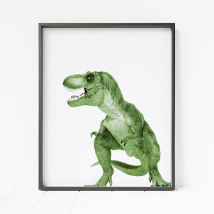 T rex print, tyrannosaurus rex printable wall art, bright GREEN dinosaur print, dinosaur decor