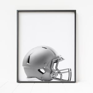 football helmet print, football decor, sports fan gift, boys room decor, football wall art