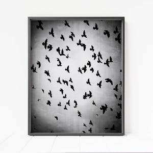 impresión de pájaros, impresión de bandada de pájaros, arte de pared de aves IMPRIMIBLE, decoración de aves, impresión de pájaros voladores