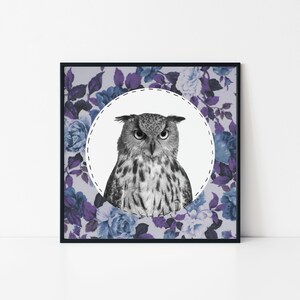 owl print, woodland animal art, owl wall art, animal nursery decor, nursery decor
