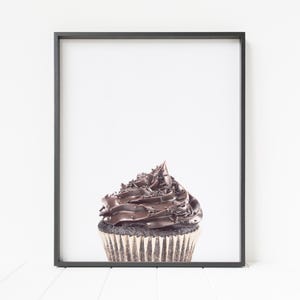 Chocolate Cupcake Print - Cupcake with Sprinkles Wall Art (Digital Download)