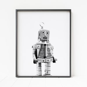 robot nursery art, retro robot print, robot photograph, robot wall art, robot decor