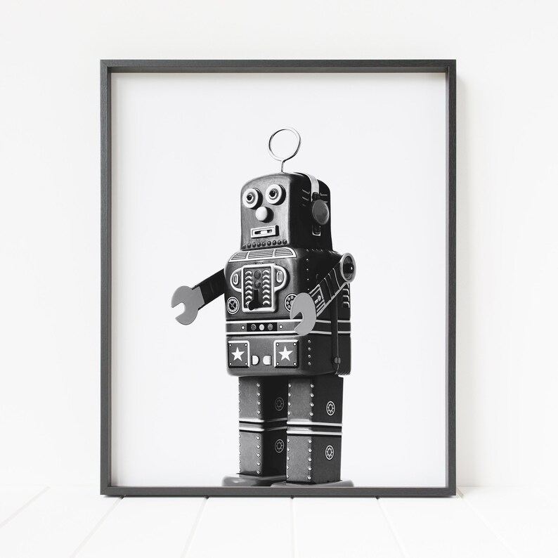 Robot print robot nursery art robot wall decor robot wall Etsy