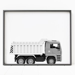 dump truck print, construction print, construction truck decor, dump truck wall art