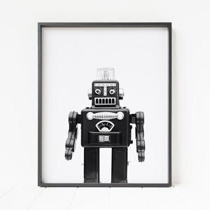 robot print, robot wall decor, robot nursery decor, printable robot wall art, robot toy photograph