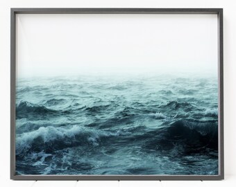 Wellen Druck, Farbe Ozean Druck, horizontale Wellen Druck, Strand Fotografie, Strand Druck