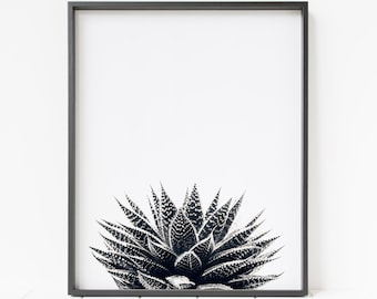 succulent print, minimalist wall art, cactus print, botanical decor, bedroom wall art