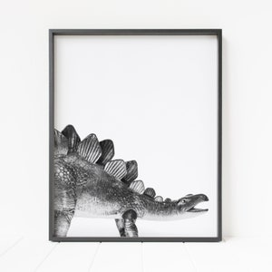 stegosaurus print, dinosaur print, dinosaur wall art, nursery decor, minimalist dinosaur