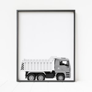 dump truck print, dump truck wall art, construction truck, truck decor, construction decor