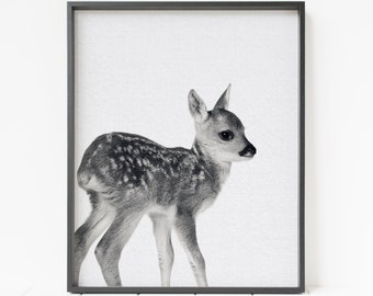 deer print, deer wall art, deer decor, woodland nursery art, nursery animal art