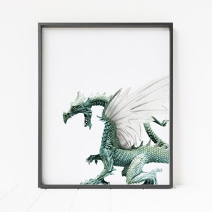 dragon print, dragon decor, printable dragon wall art, fantasy decor, magical decor, minimalist dragon