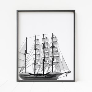 sailboat print, ship print, clipper ship, pirate ship, nautical nursery art
