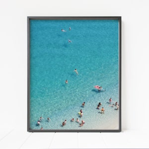 aerial beach print, ocean water photo, coastal print, beach decor, beach wall art
