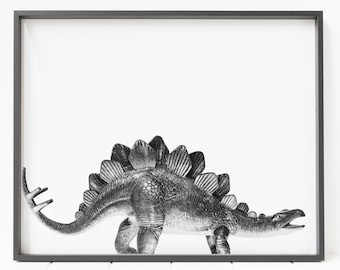 dinosaur print, stegosaurus print, nursery decor, dinosaur wall art, dinosaur poster
