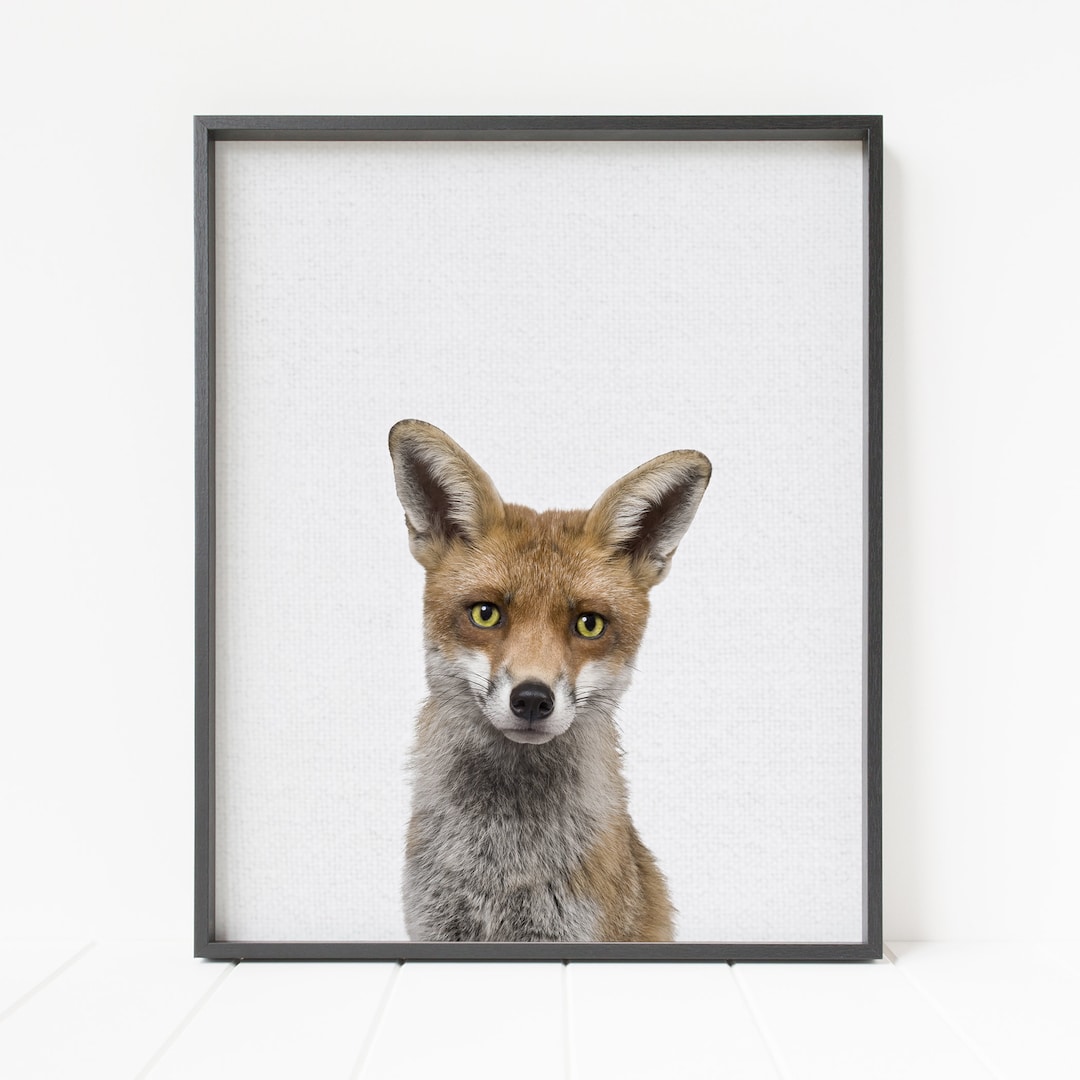 Fox Print Fox Wall Art Woodland Nursery Decor Printable Fox Etsy