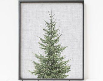 Christmas tree wall art, printable Christmas tree, Christmas wall decor, Christmas tree print