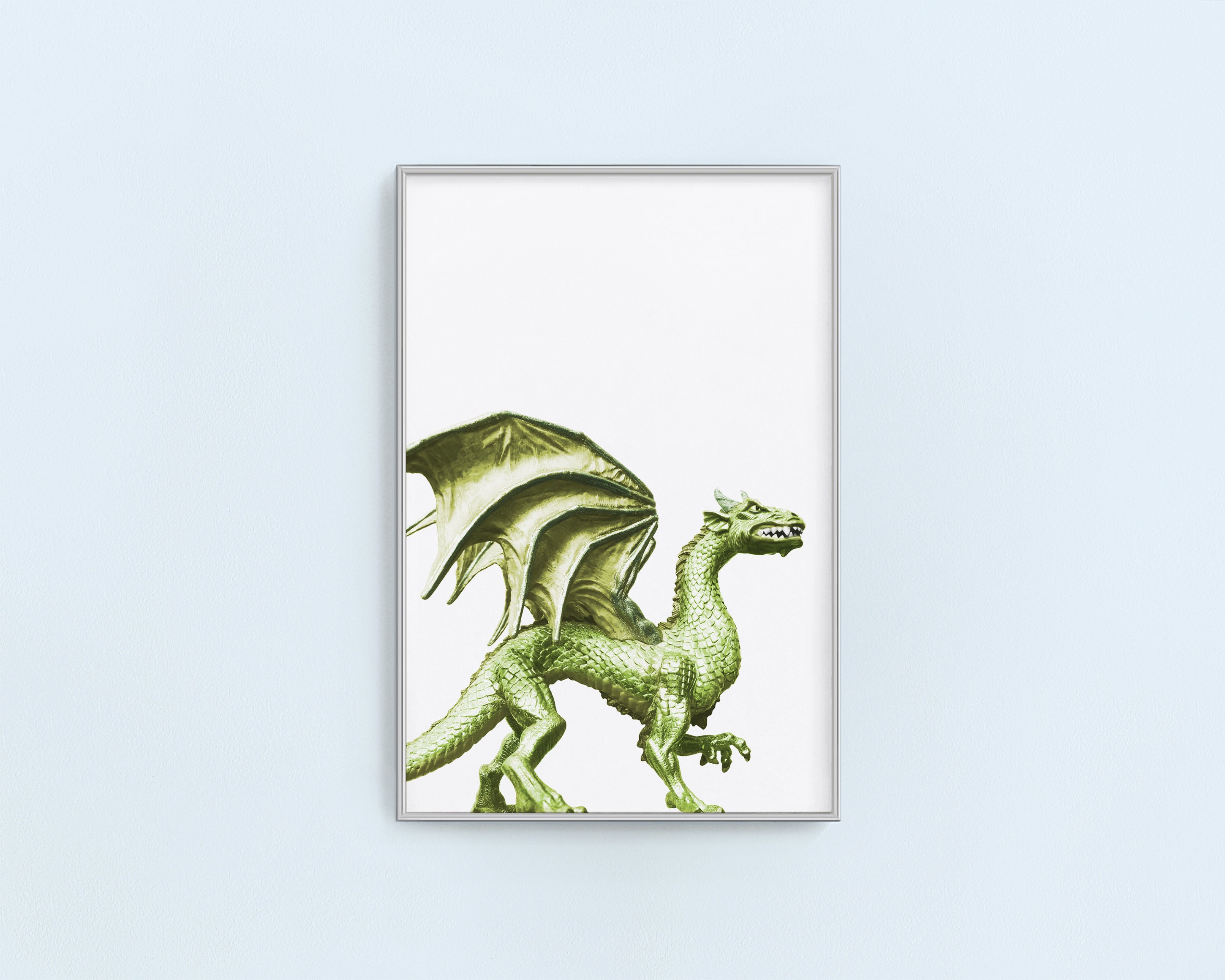 Dragon Print Dragon Decor Green Dragon Wall Art Dragon Etsy UK