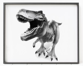 roaring t-rex print, tyrannosaurus rex printable wall art, dinosaur print, dinosaur decor
