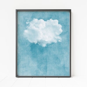 cloud print, puffy cloud, abstract cloud, sky print, cloud decor, cloud wall art