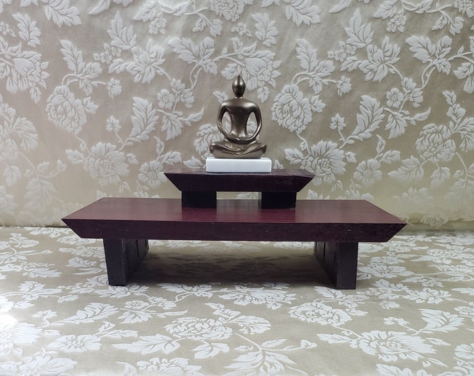 Featured listing image: Buddhist Purpleheart Wood Mini Altar with Hand Rubbed Oil finish